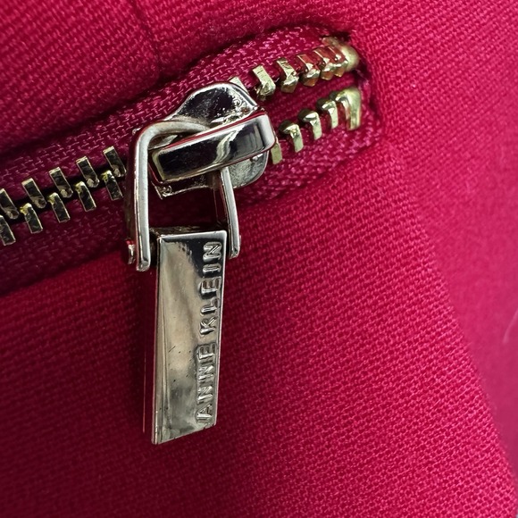 Anne Klein Blazer Red Women's Size 4 Gold Zip Single Button Jacket - Picture 11 of 16